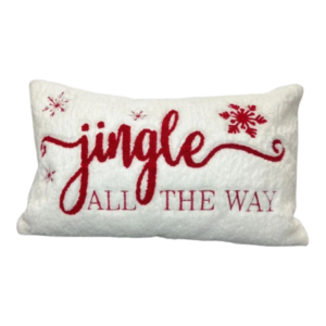 White Jingle Christmas Pillow