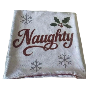 Red Naughty/Nice Christmas Pillow with Reverse Sequin Design